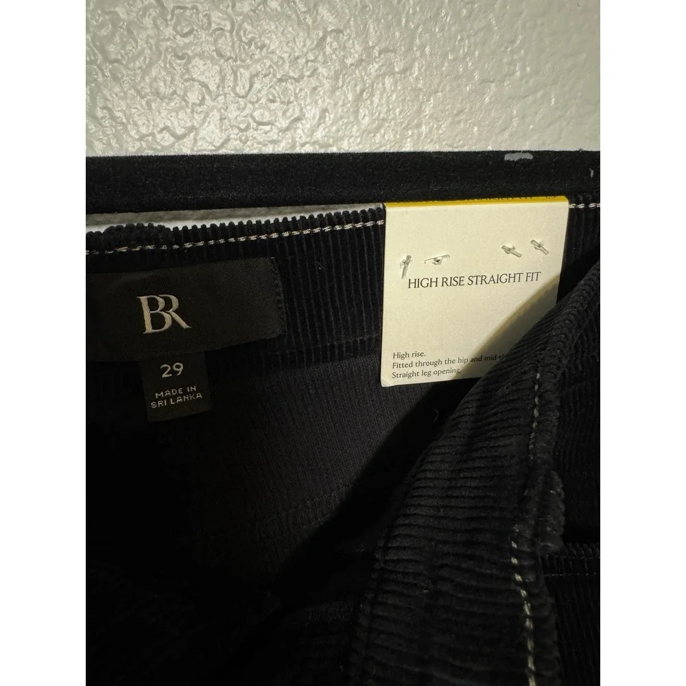 Banana Republic Women's Sz 29 Black High‎ Rise Straight Fit  Corduroy NWT